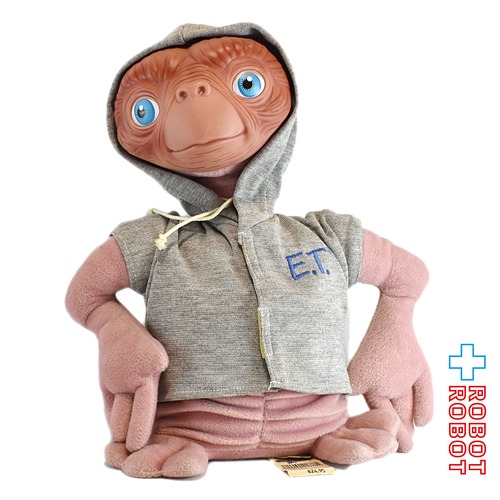 ユニバーサルスタジオハリウッド E.T. ぬいぐるみ グレイ・パーカー 30cm 顔ソフビ 紙タグ付き