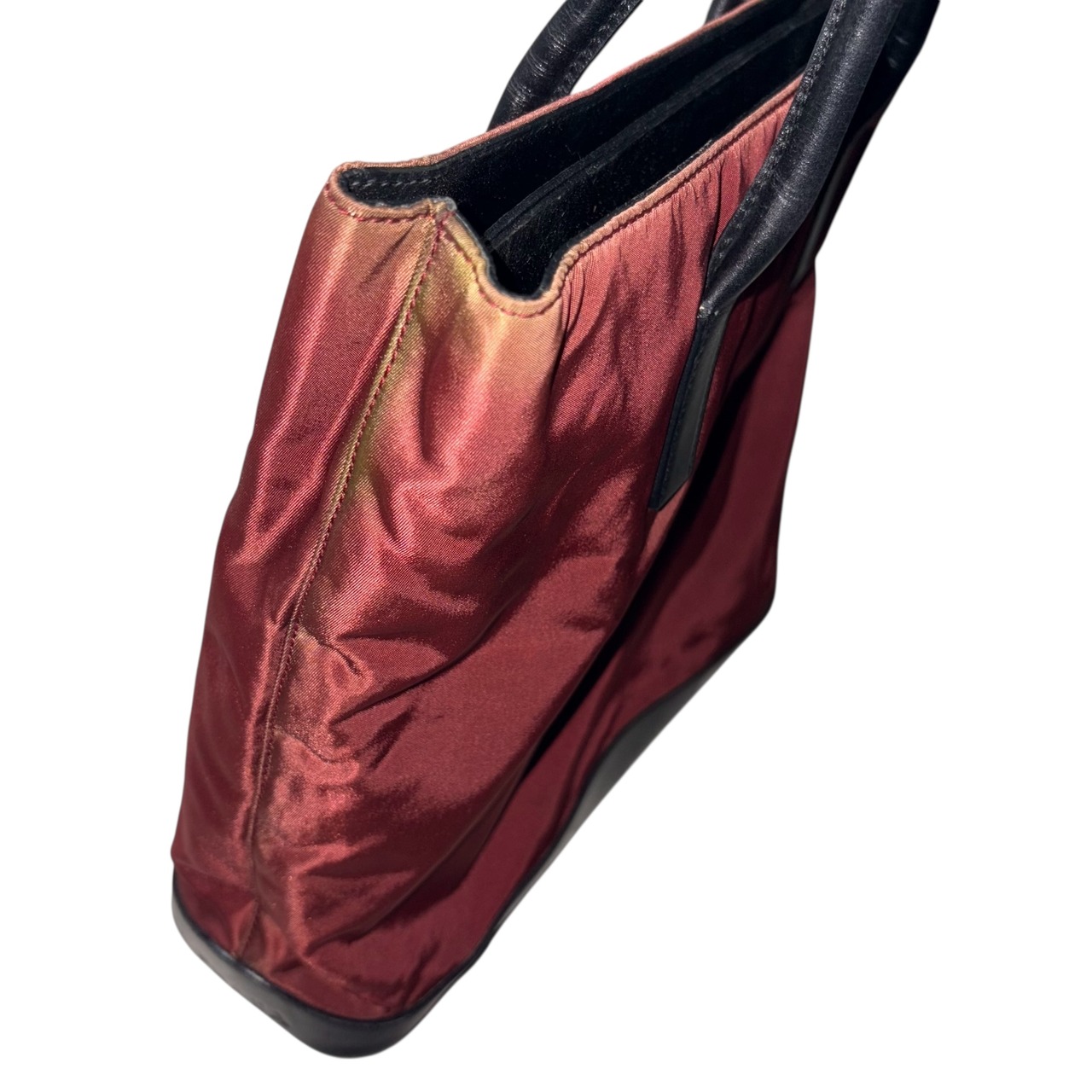 PRADA bordeaux nylon hand bag