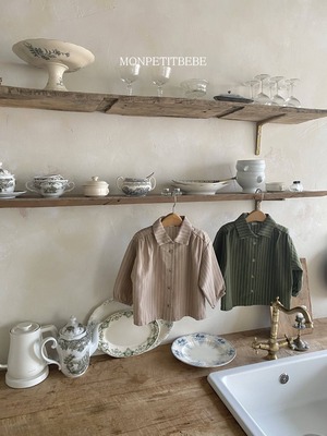 （即納）monpetitbebe / wing collar shirt