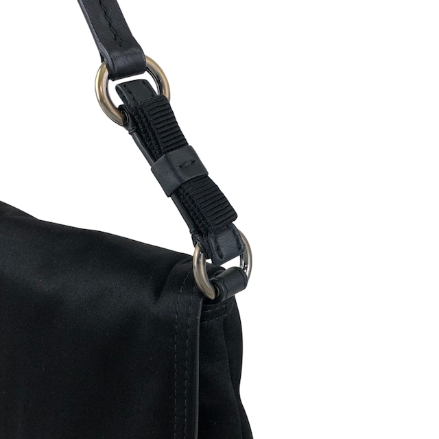 Salvatore Ferragamo サルヴァトーレ フェラガモ ショルダーバッグ ブラック ガンチーニ ナイロン ビジュー vintage ヴィンテージ オールド 5bhg4h