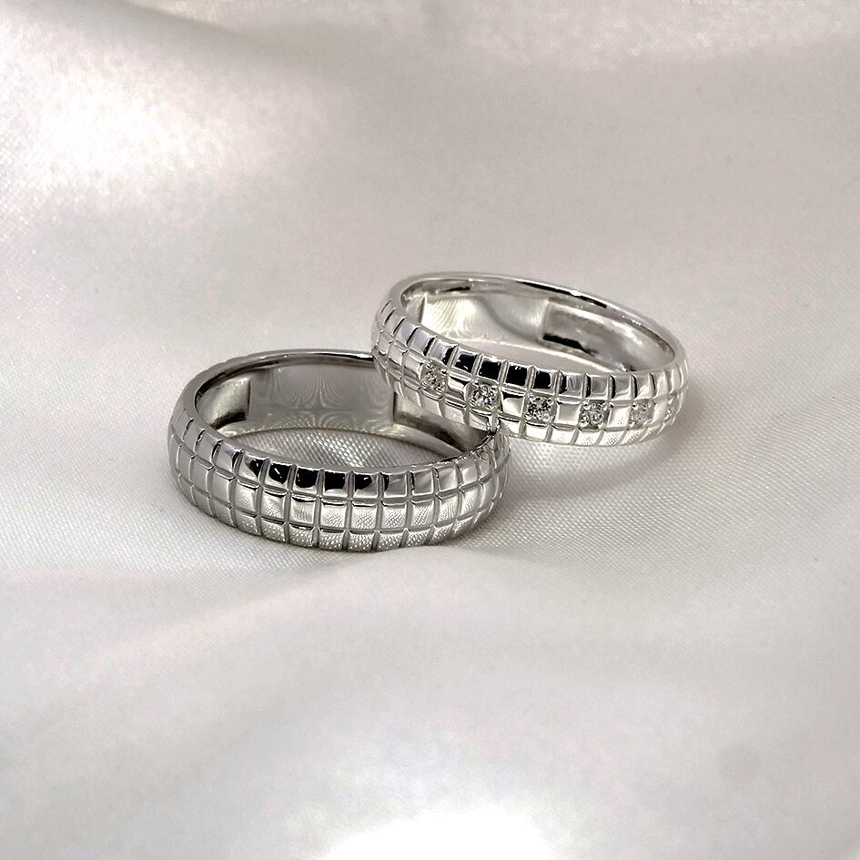 【シルバー結婚指輪 マリッジリング】SV925 モアサナイト 結婚指輪 シルバー マリッジリング ペアリング モアッサナイトシリーズ031