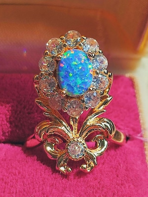 【BRILLIANT BLUE FLOWER BOUQUET RING/(XX373) 】