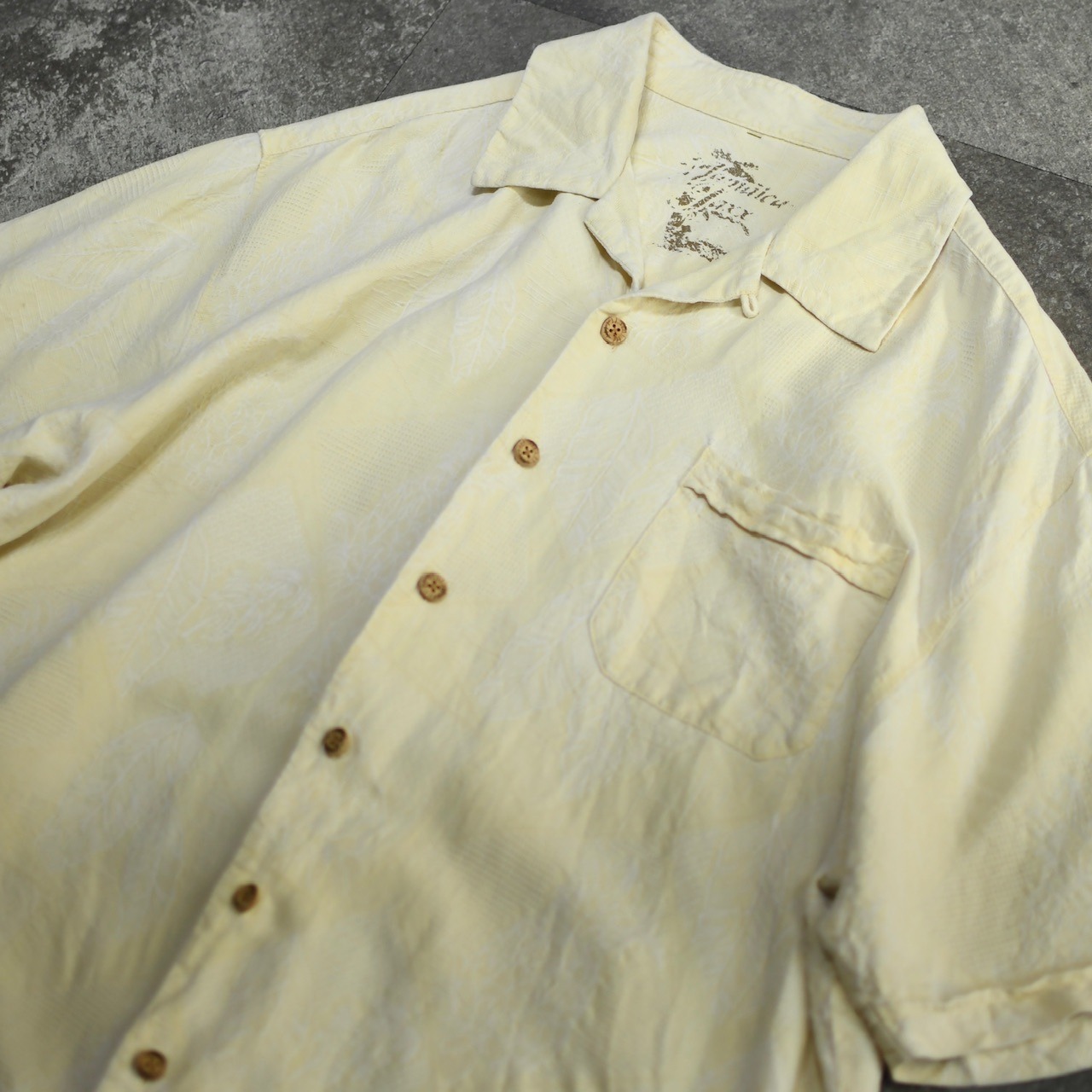 jacquard weave pattern silk aloha shirt