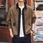 Button-Down Patch Pocket Long Sleeve Denim Shirt ◇3color H0750