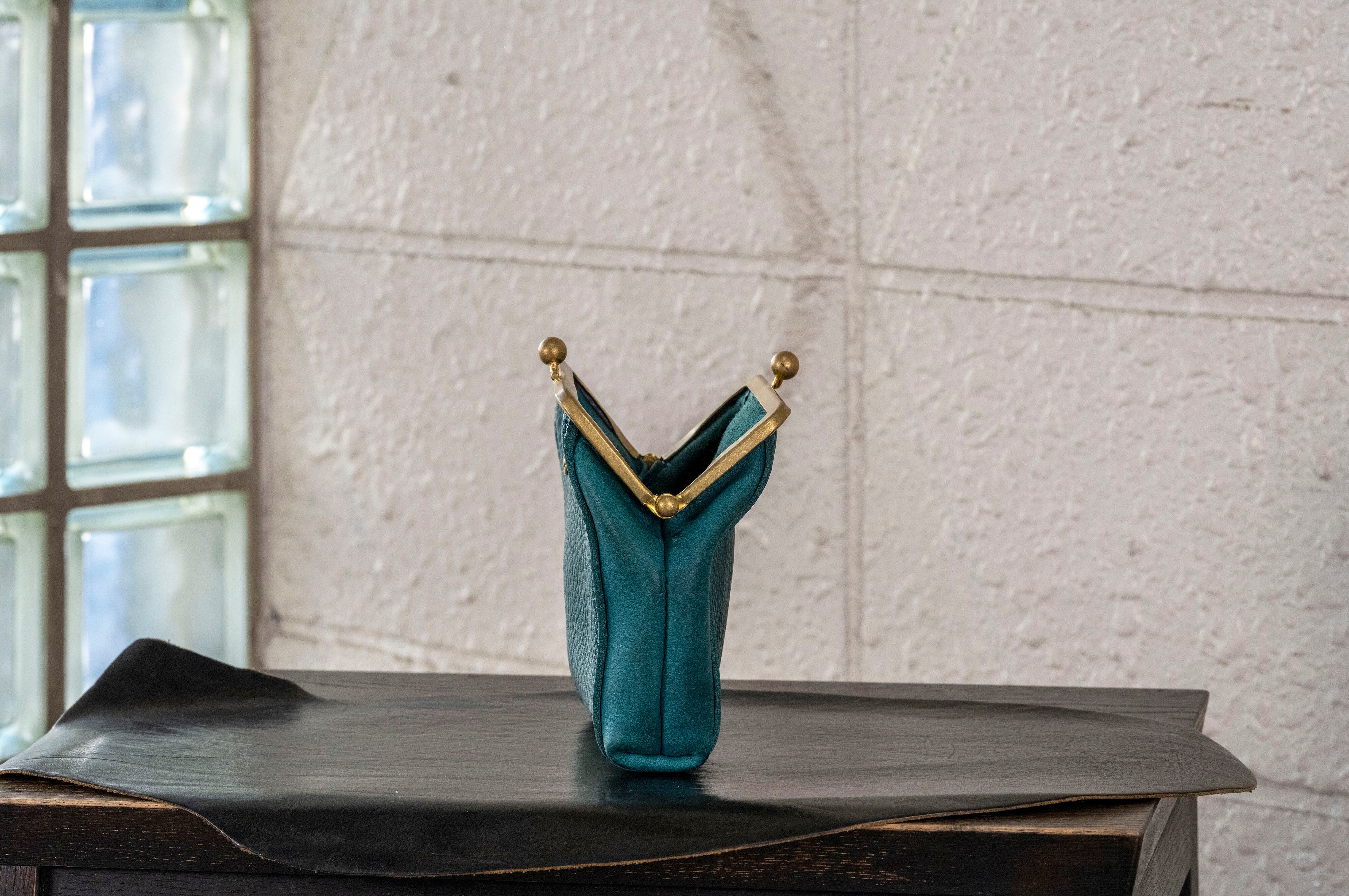 soul;solid】Brass clasp ポーチ ぷっくりマチ Minerva Box(Ortensia