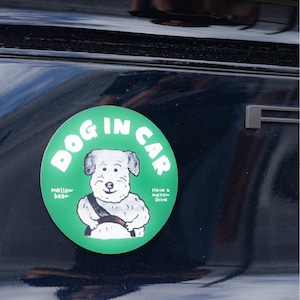 【mellowbear】DOG IN CAR magnet