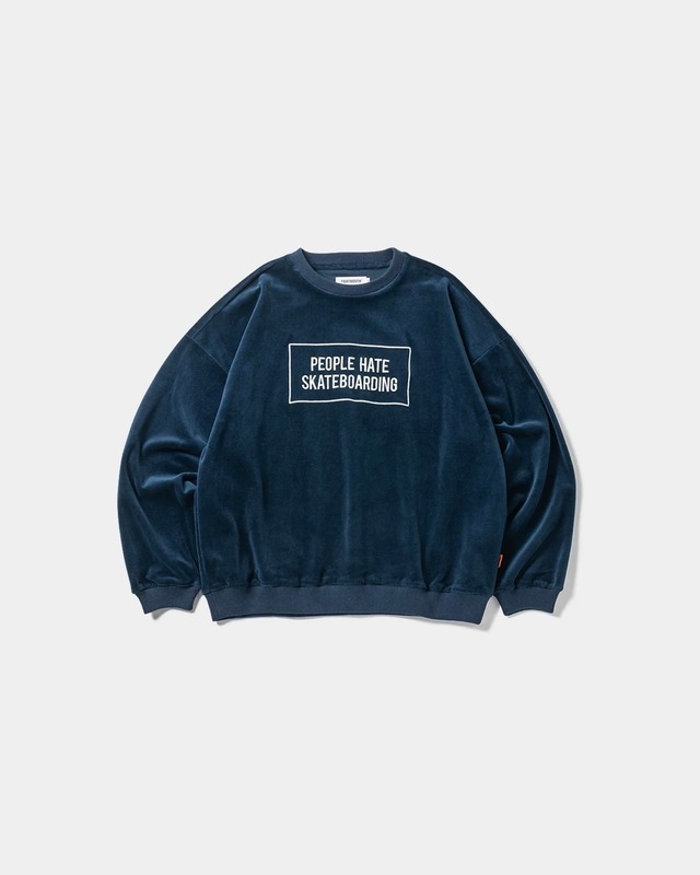 TIGHTBOOTH : PEOPLE HATE SKATE VELOUR L/S FW24-SW07 C/# NAVY SIZE L
