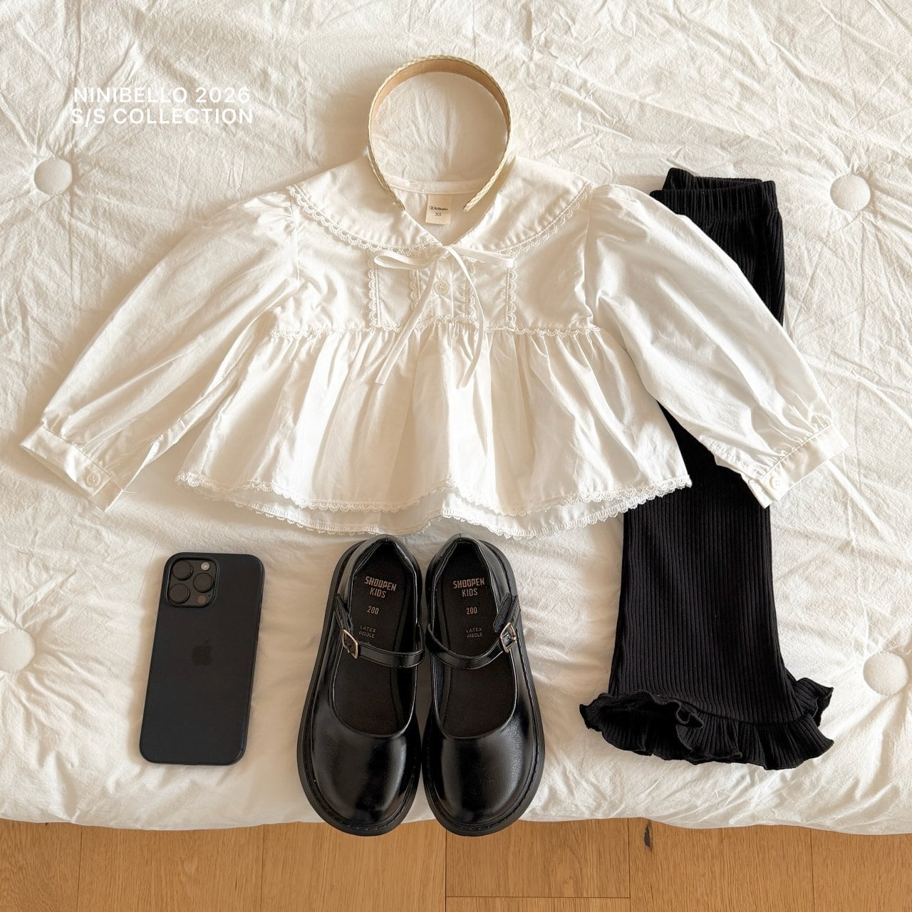 B641【即納】jamjam frill bootcut pants