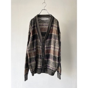 check design knit cardigan