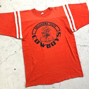 1970'S COLLEGIATE PACIFIC FOOTBALL TEE M "オレンジ"