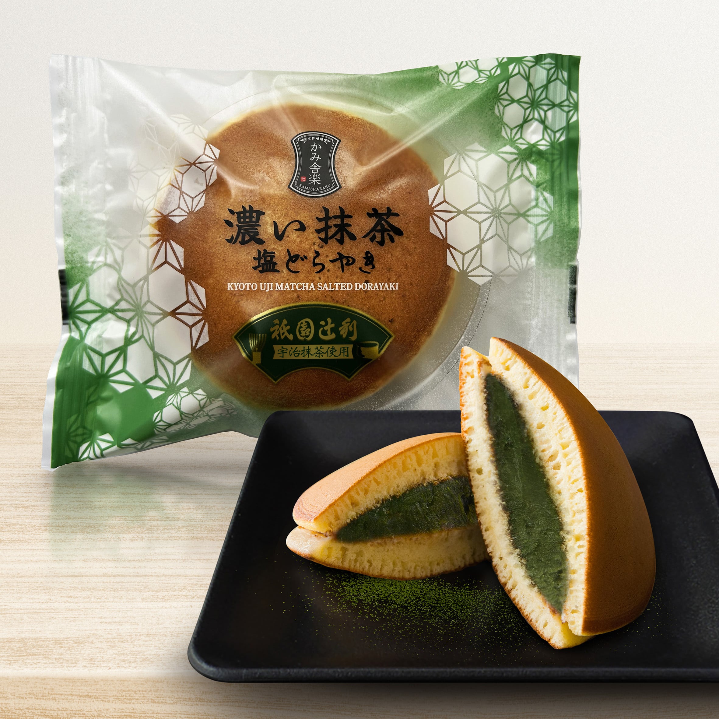 濃い抹茶塩どらやき 4個入り / Uji Matcha Salted Dorayaki (Box of 4