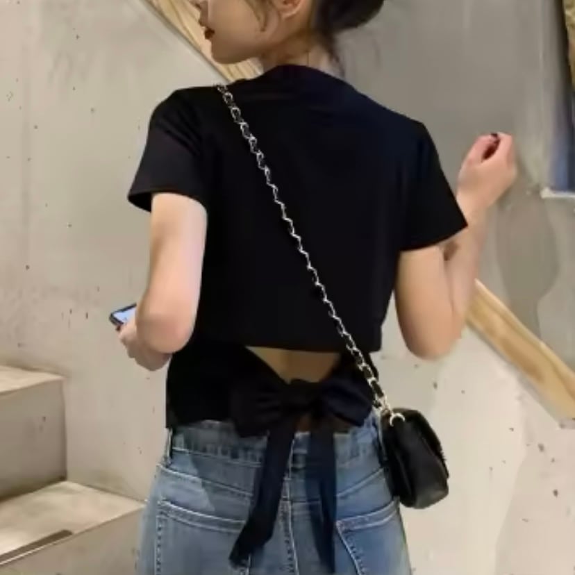バックリボンミニTシャツ