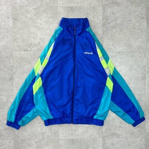アディダス　adidas ナイロンジャケット　90s ビンテージ　青　ブルー　春