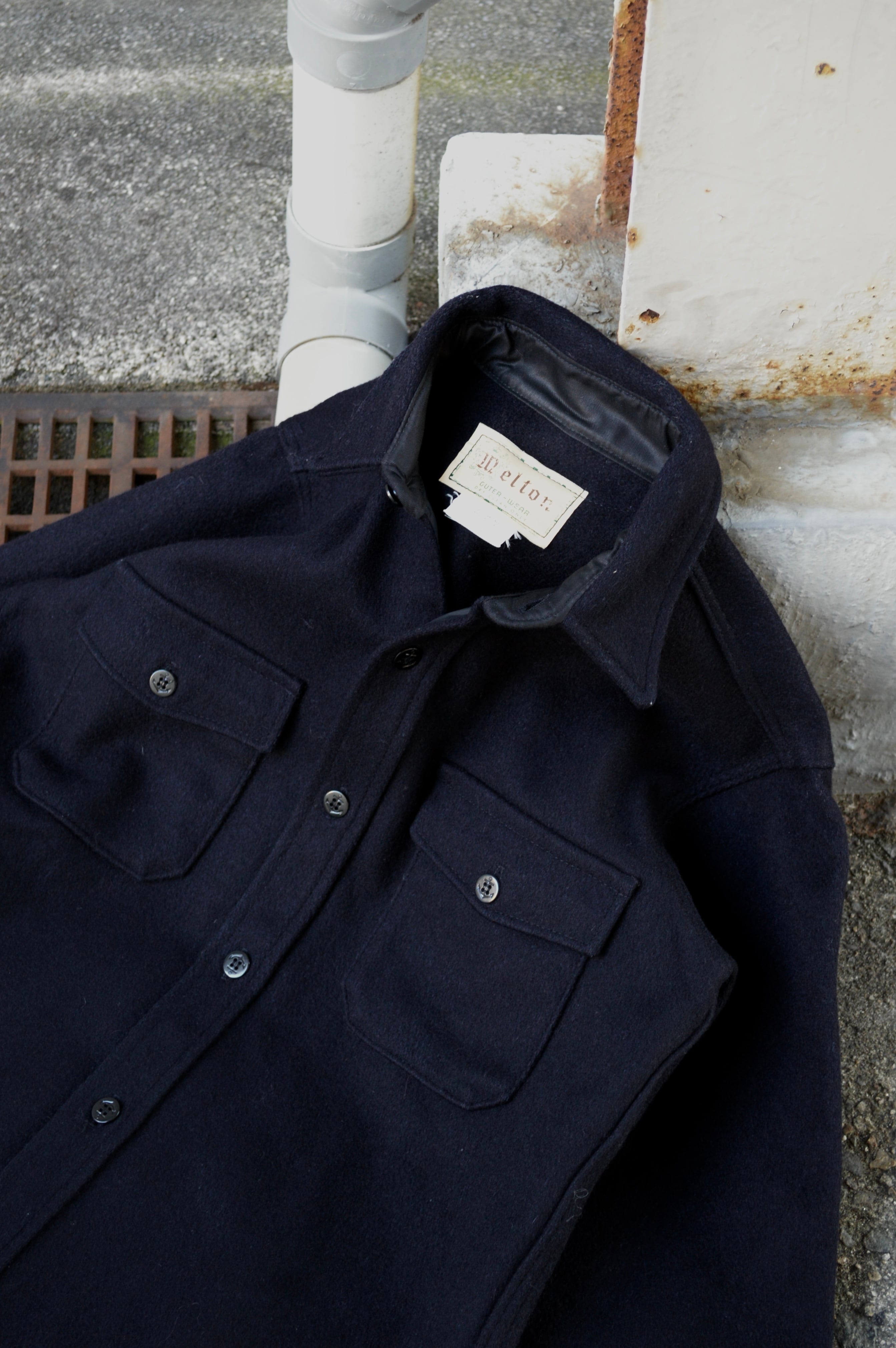 【スカジ】⑥70s〜80s USA製 MELTON CPO JKT L MELTON COMPANY 70s CPO JACKET Made in USA Melton Wool Shirts