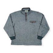 CROCODILE クロコダイル ハイネック ハーフスナップボタン ジャガード スウェット トレーナー シャツ サイズ LL /水色系/メンズ