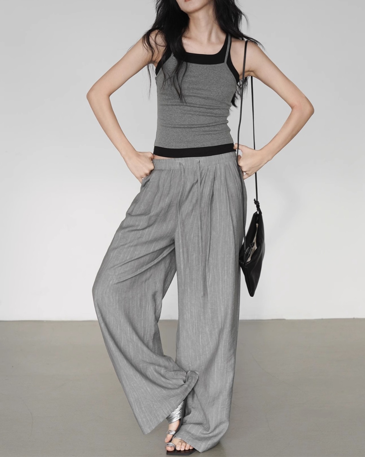 グレイッシュワイドパンツ  A0019 - 9