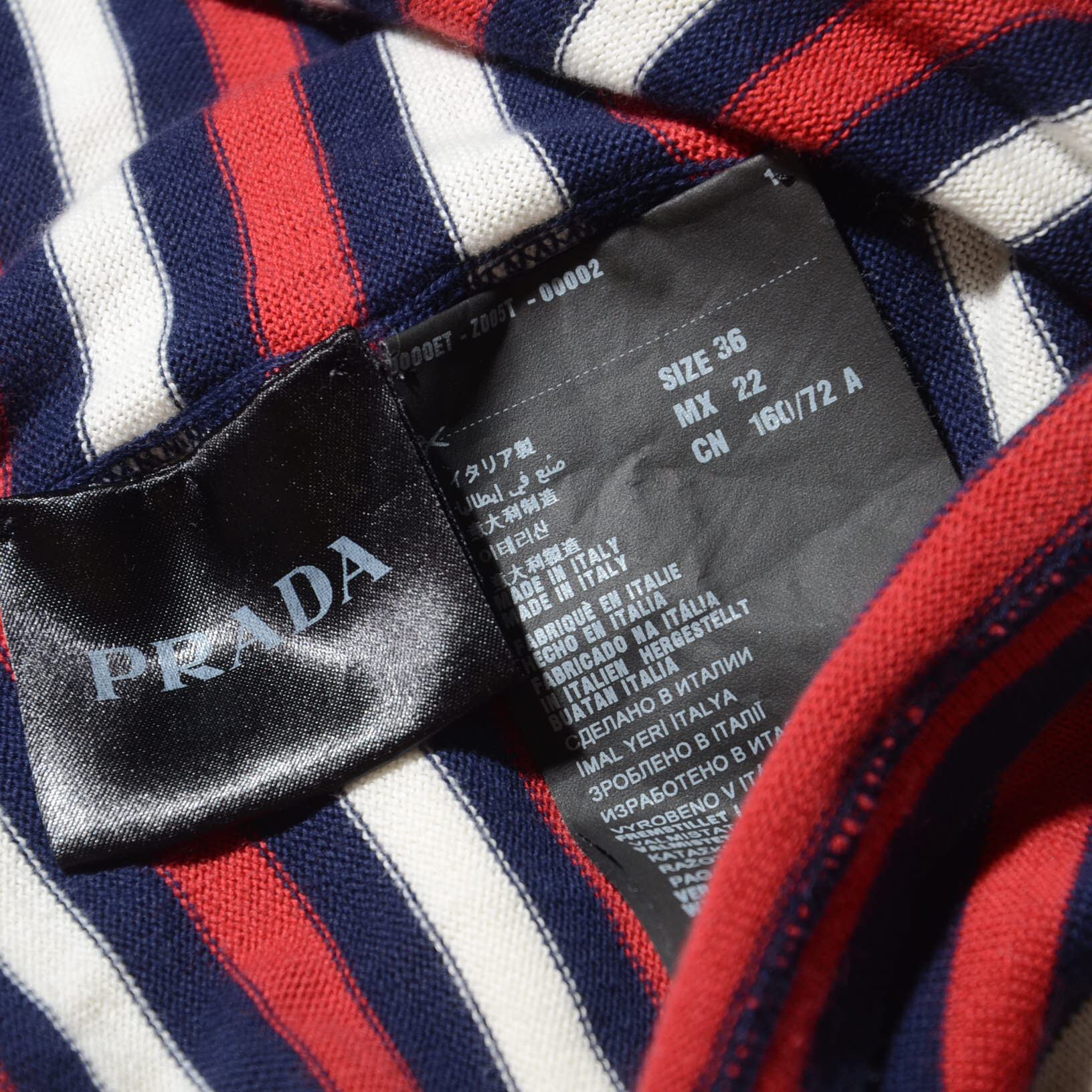 PRADA(Blue) border summer knit tops | boutique goldenwool vintage&used