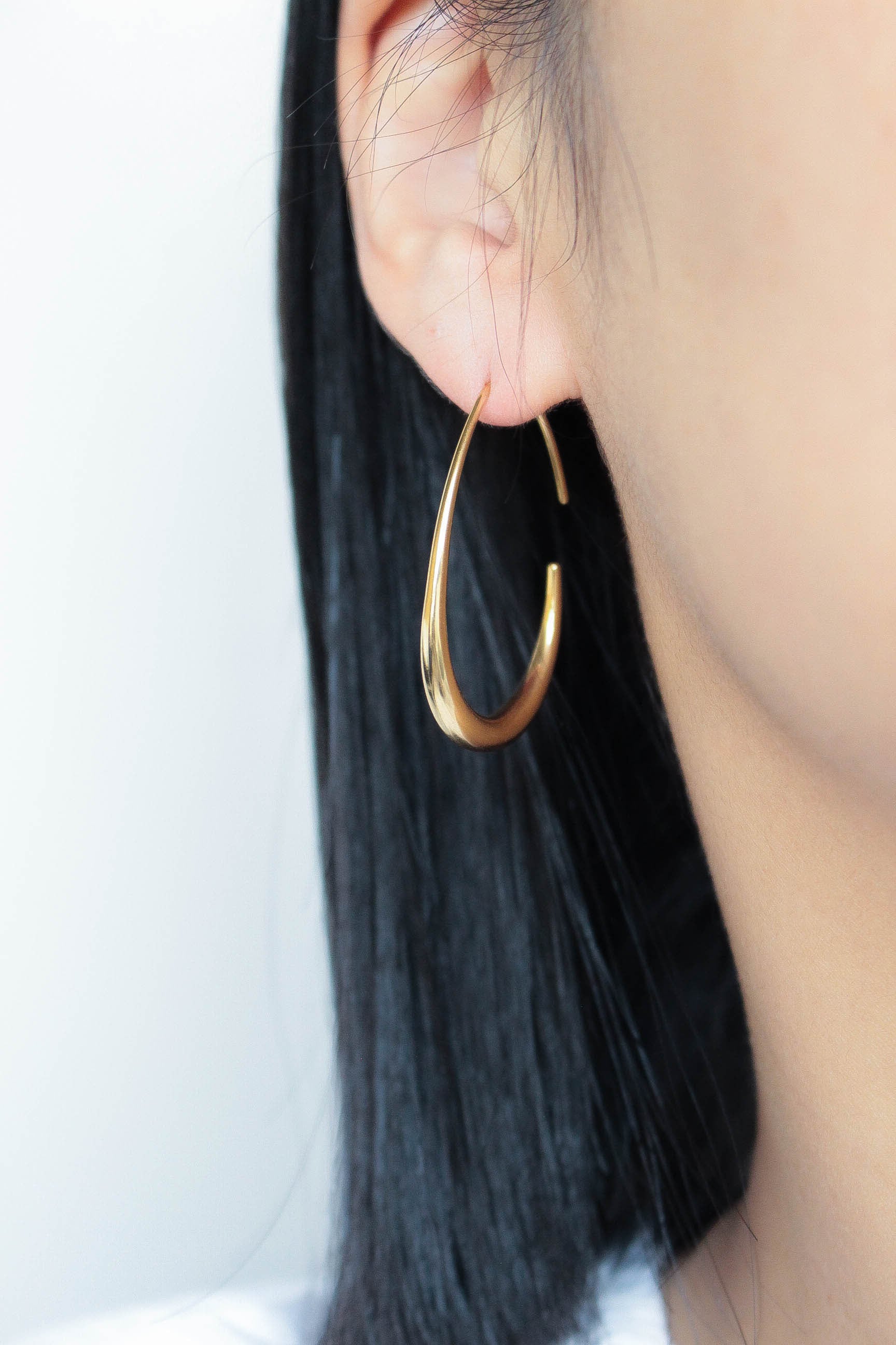 Oval Hook Pierce | ebine(エビネ)|金属アレルギー対応アクセサリー