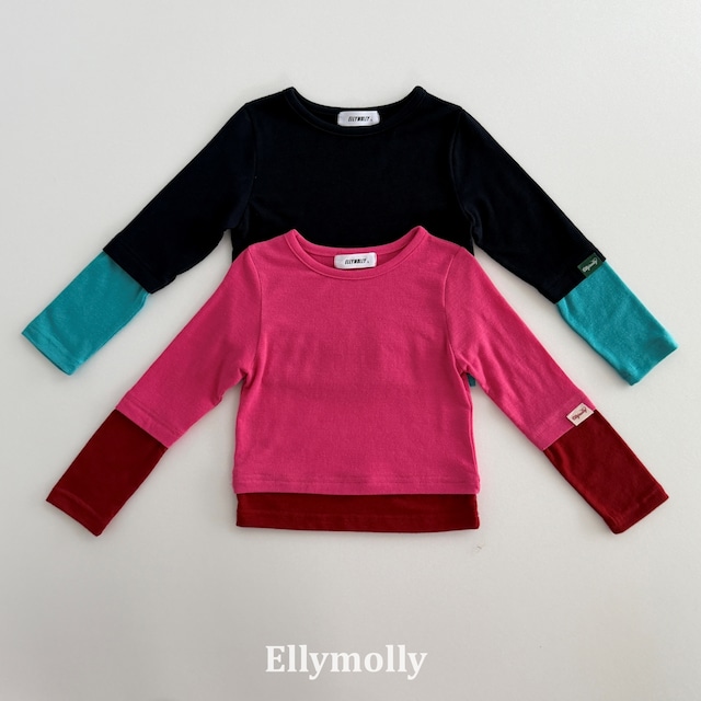 【取寄】elly molly|rolling color block tee|ローリング配色T|5-19|kids&jr|26 autumn