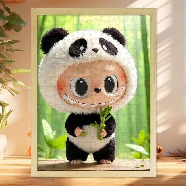 LABUBU ラブブ パズル 15×20cm（70ピース）＆20×25cm（120ピース） 選べる2サイズ 子供用 簡単DIY 知育おもちゃ フレーム付き 完成後そのまま飾れる 可愛いキャラクターデザイン