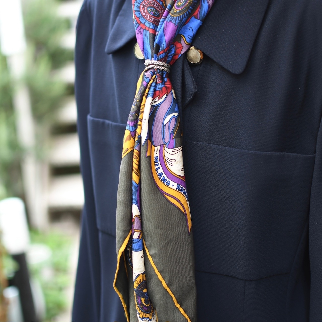 pattern silk scarf