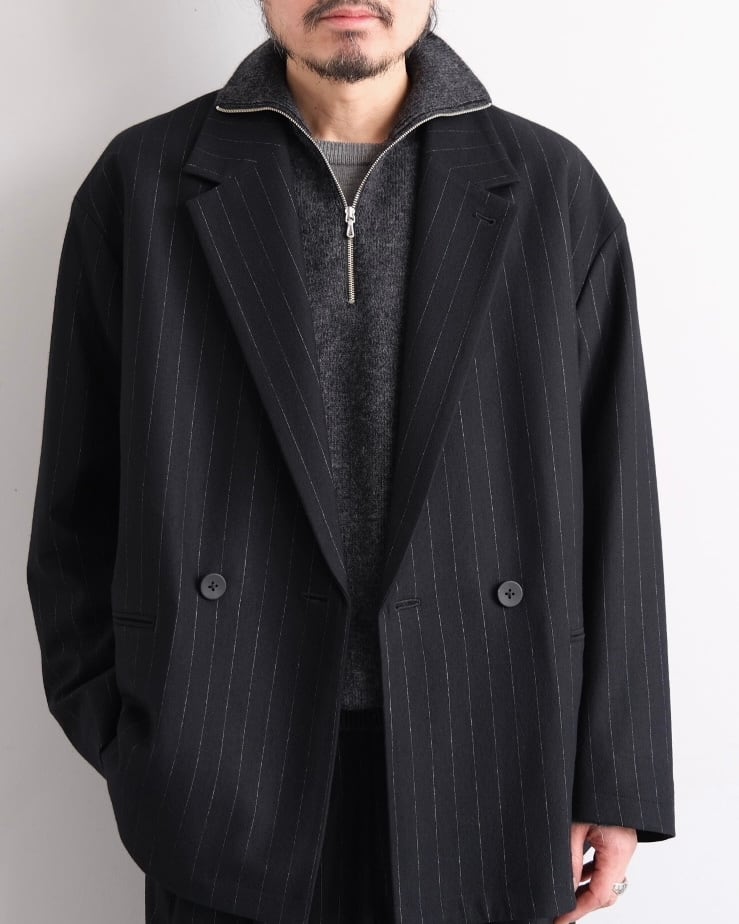 KANEMASAPHIL” PrevNext 36G Wool Stripe Double Jacket” | Lapel
