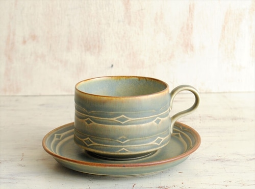 デンマーク製 クイストゴー RUNE コーヒーカップ&ソーサー Nissen J.H.Quistgaard 北欧ヴィンテージ アンティーク it1539