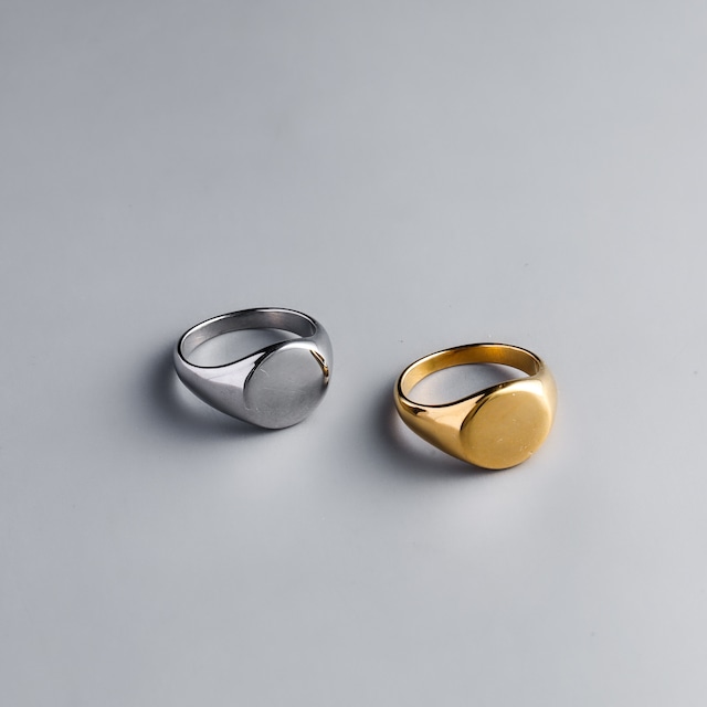 316L signet round ring  #r38