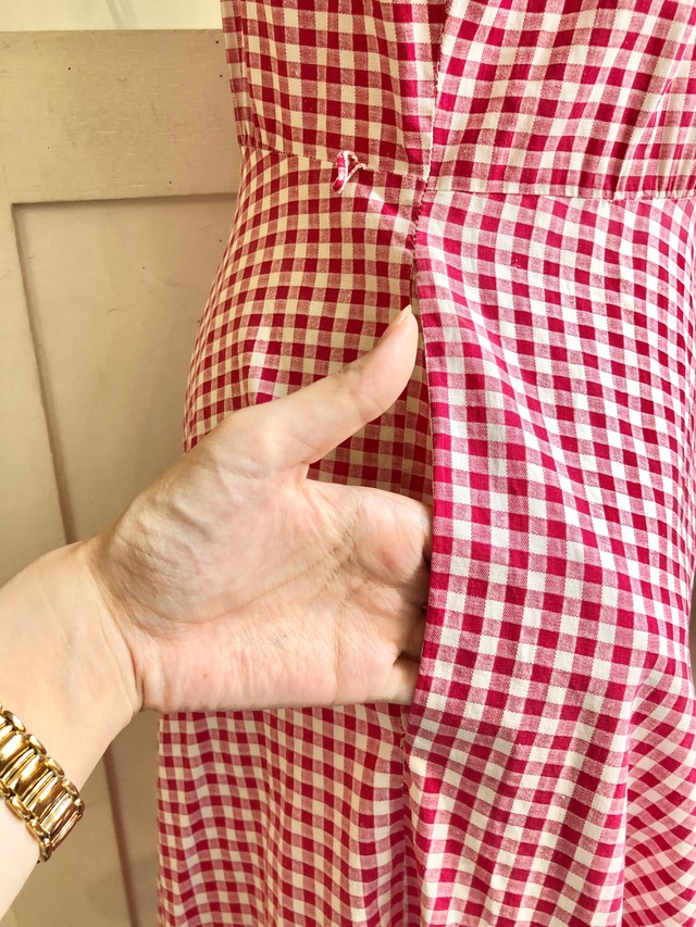 40s Red Gingham check Sun dress
