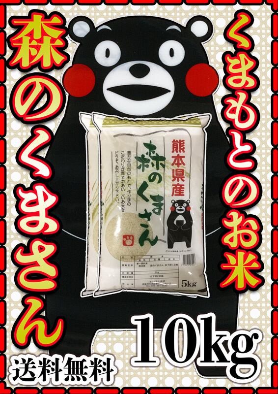 新米　富田商店　10kg　くまもとのお米販売店　5kg2個　白米　米　くまもとのお米　くまモン　令和5年産　熊本県産　森のくまさん　送料無料　お米　BASE店