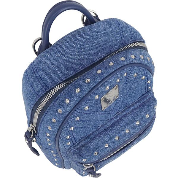 Used MCM エムシーエム バックパック ミニ スタッズ デニム  