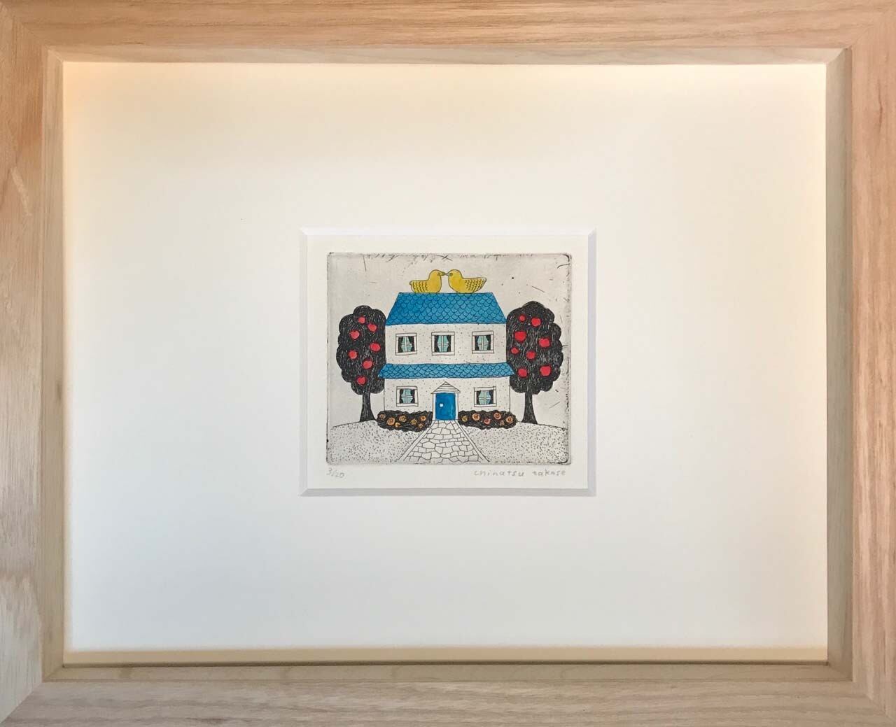 額装銅版画：「青いお家」 たかせちなつ | battelasaba