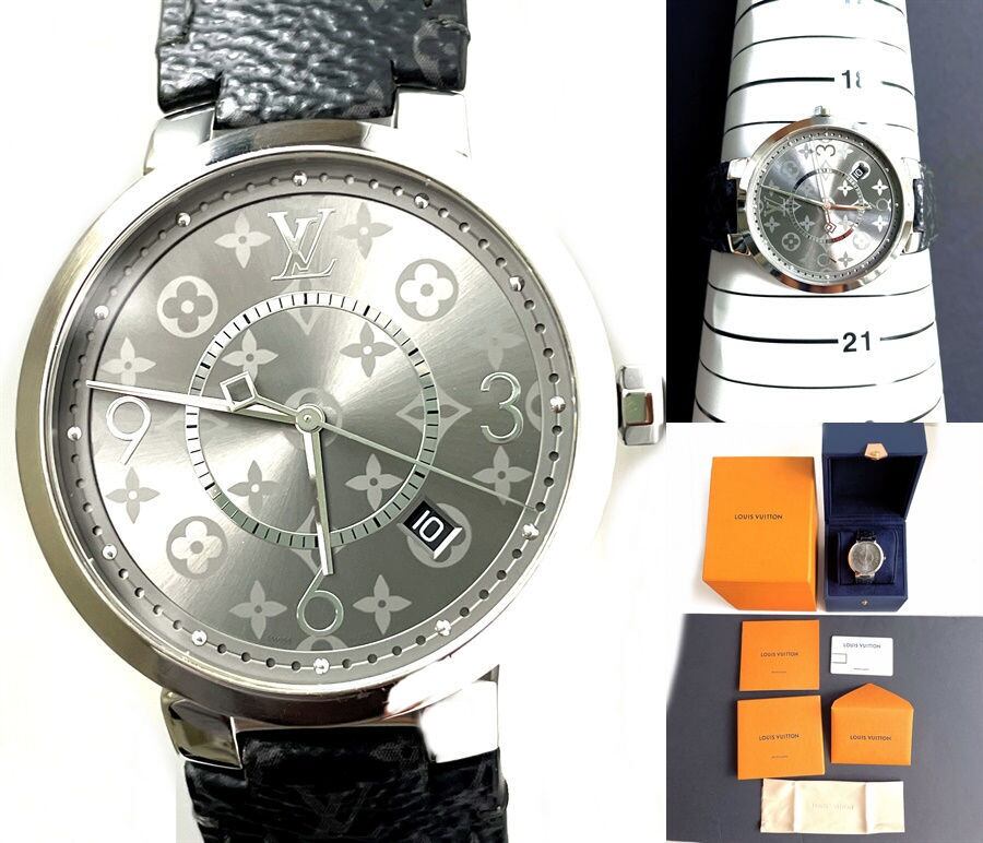 LOUIS VUITTON ルイヴィトン タンブール スリム モノグラム エクリプス ブラック GM デイト QZ Q1DM0