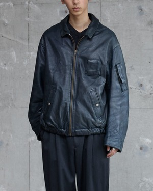 old "French Air Force" pilot leather jacket