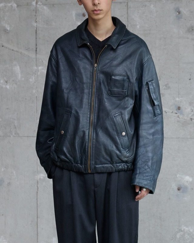 old "French Air Force" pilot leather jacket