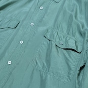 double pocket green silk shirt