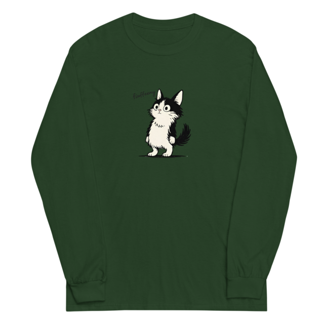 【ここに立つ猫】fluffeeny長袖Tシャツ（4color）【PF00112】