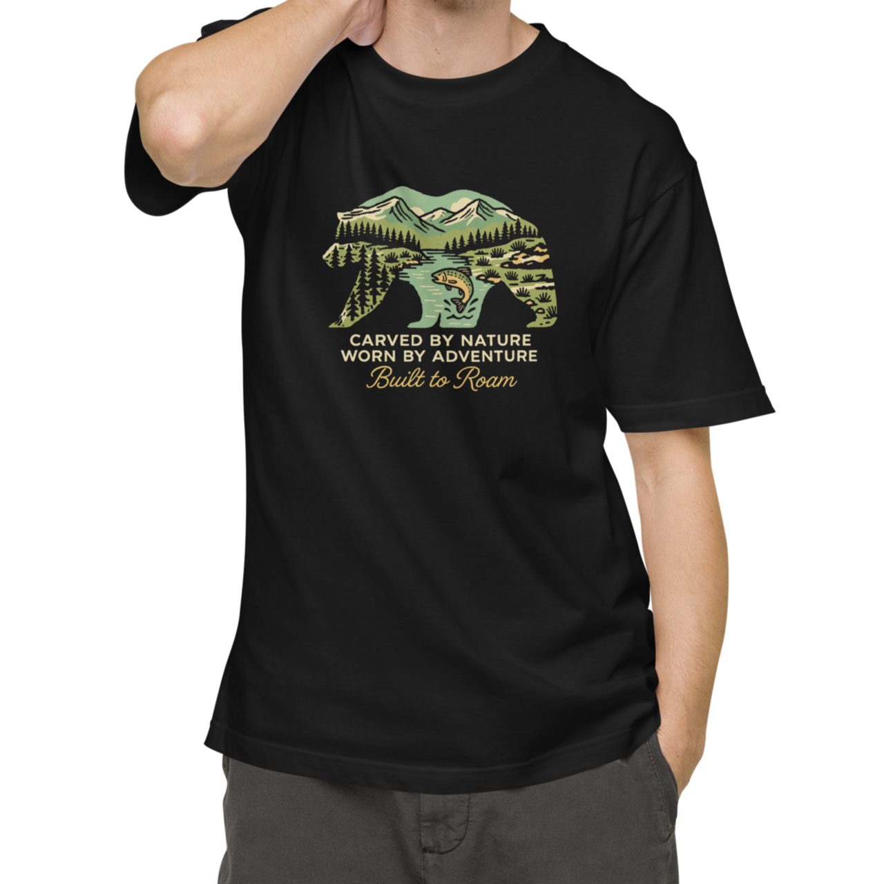 FISHING BEAR 半袖TシャツA0044