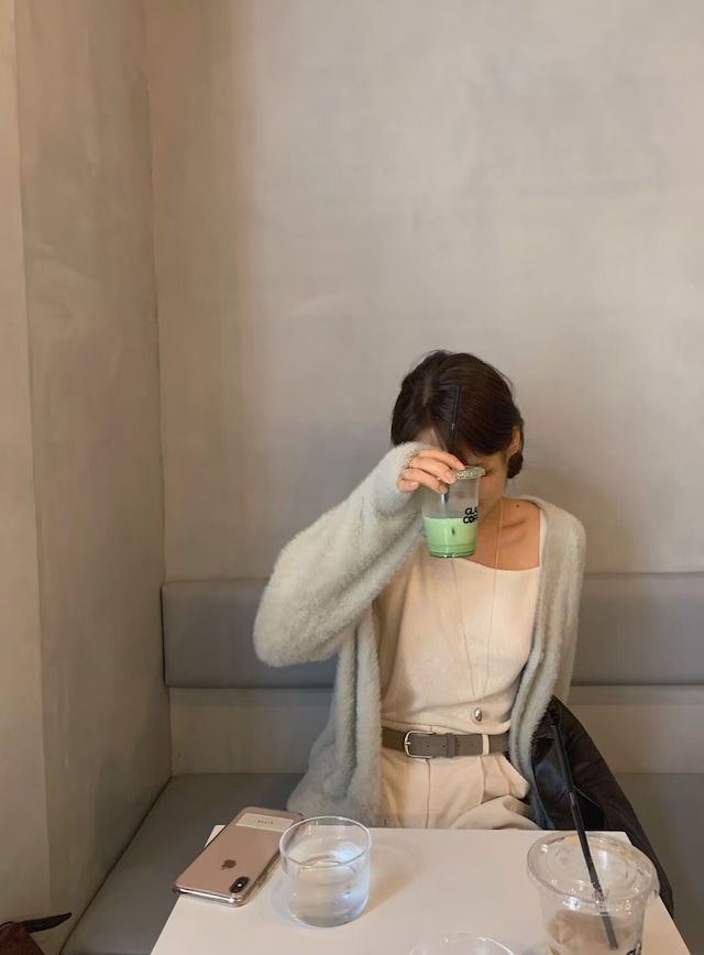 (予約) LITER / Mog real leather suede belt 1color