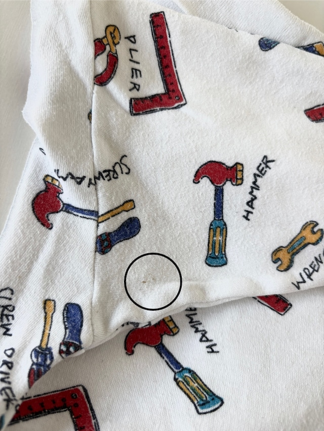 【2T相当・vintage】工具柄ハイネックtee