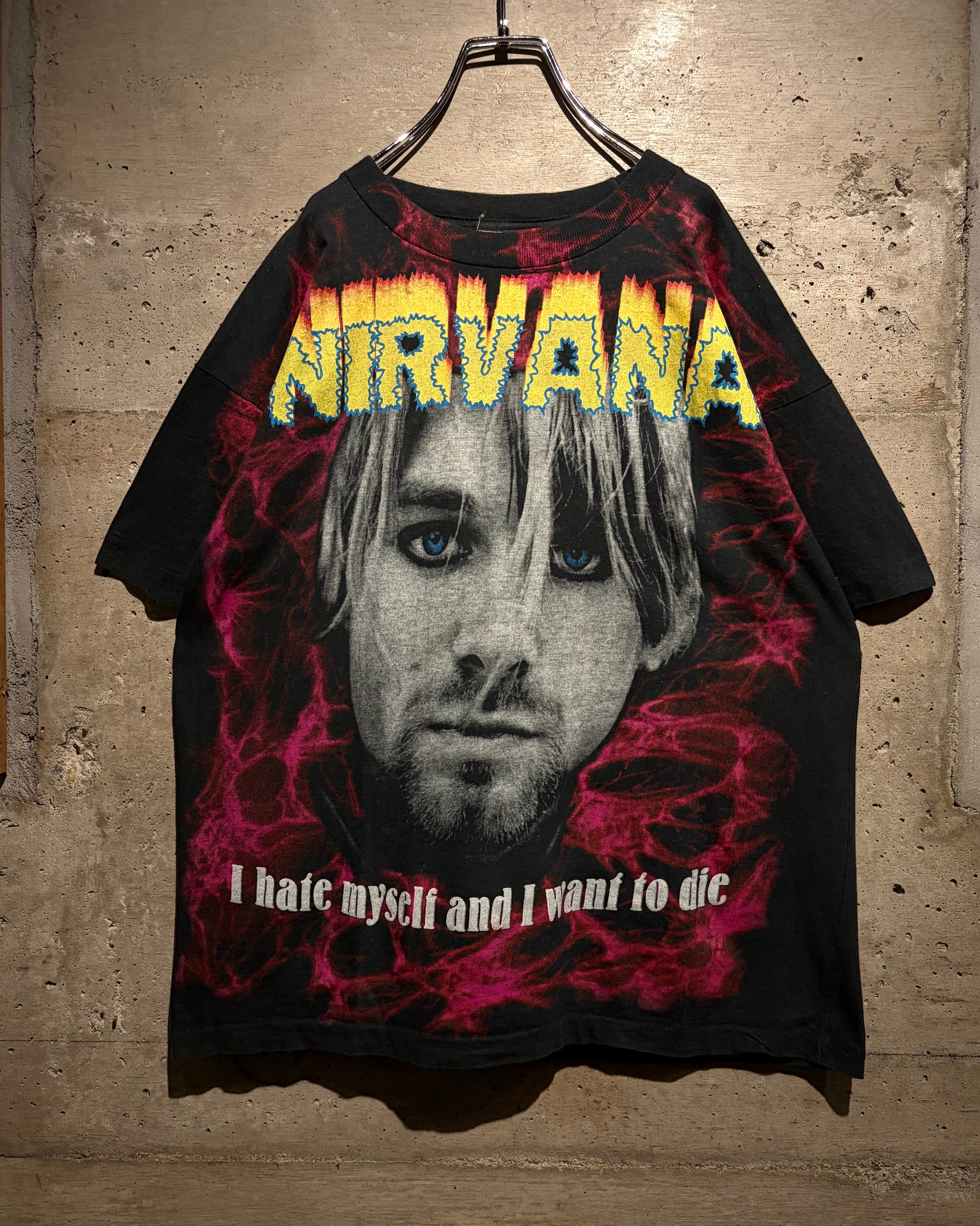 Caka】90's “NIRVANA”“I Hate Myself and Want to Die” Vintage T
