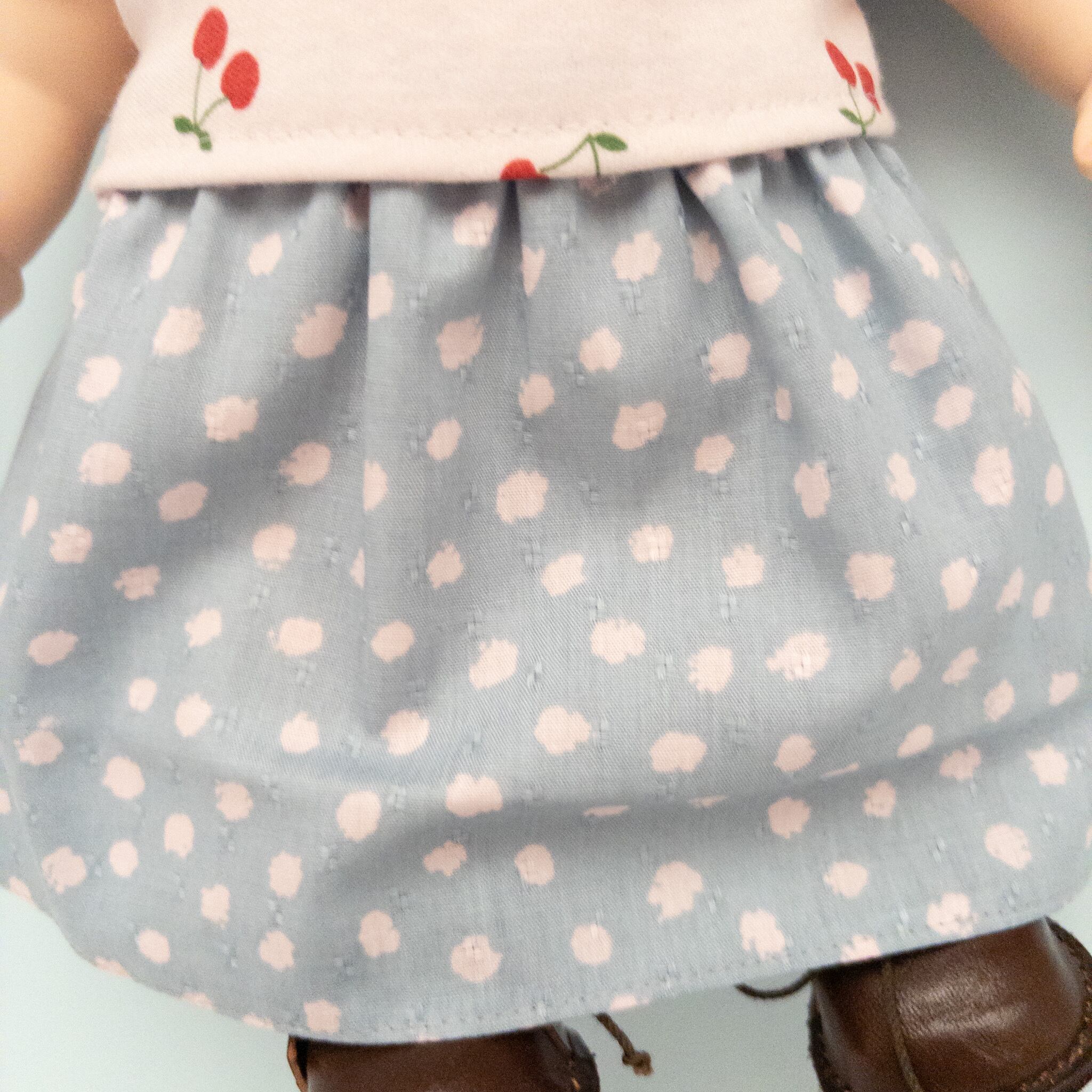 2点セット】トレーナースカートセット服（さくらんぼT水玉