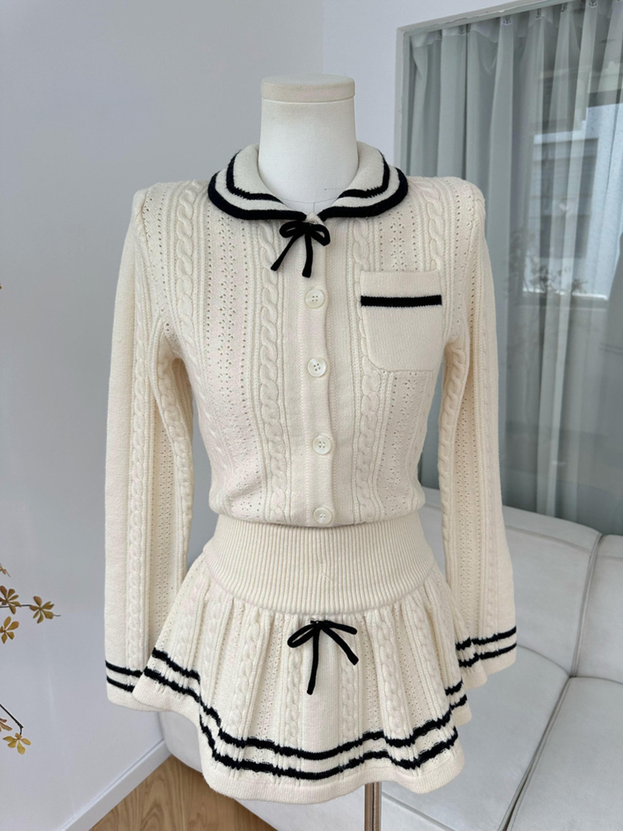 セーラーカラーガーリーニットセットアップ LK1813