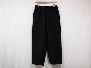 REVERBERATE”BELTED TROUSERS TYPE2 WOOL/LINEN BLACK”