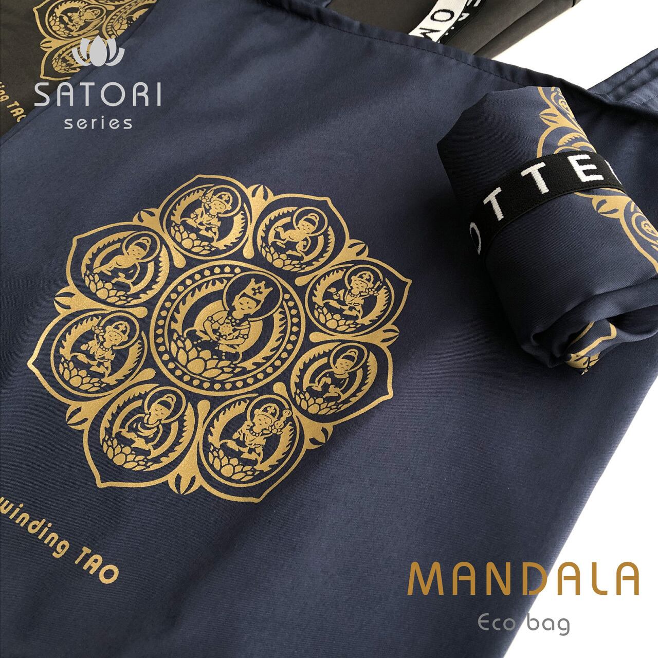 曼荼羅 エコバッグ｜仏像デザイン〈ネイビー〉 | 【くねくね道