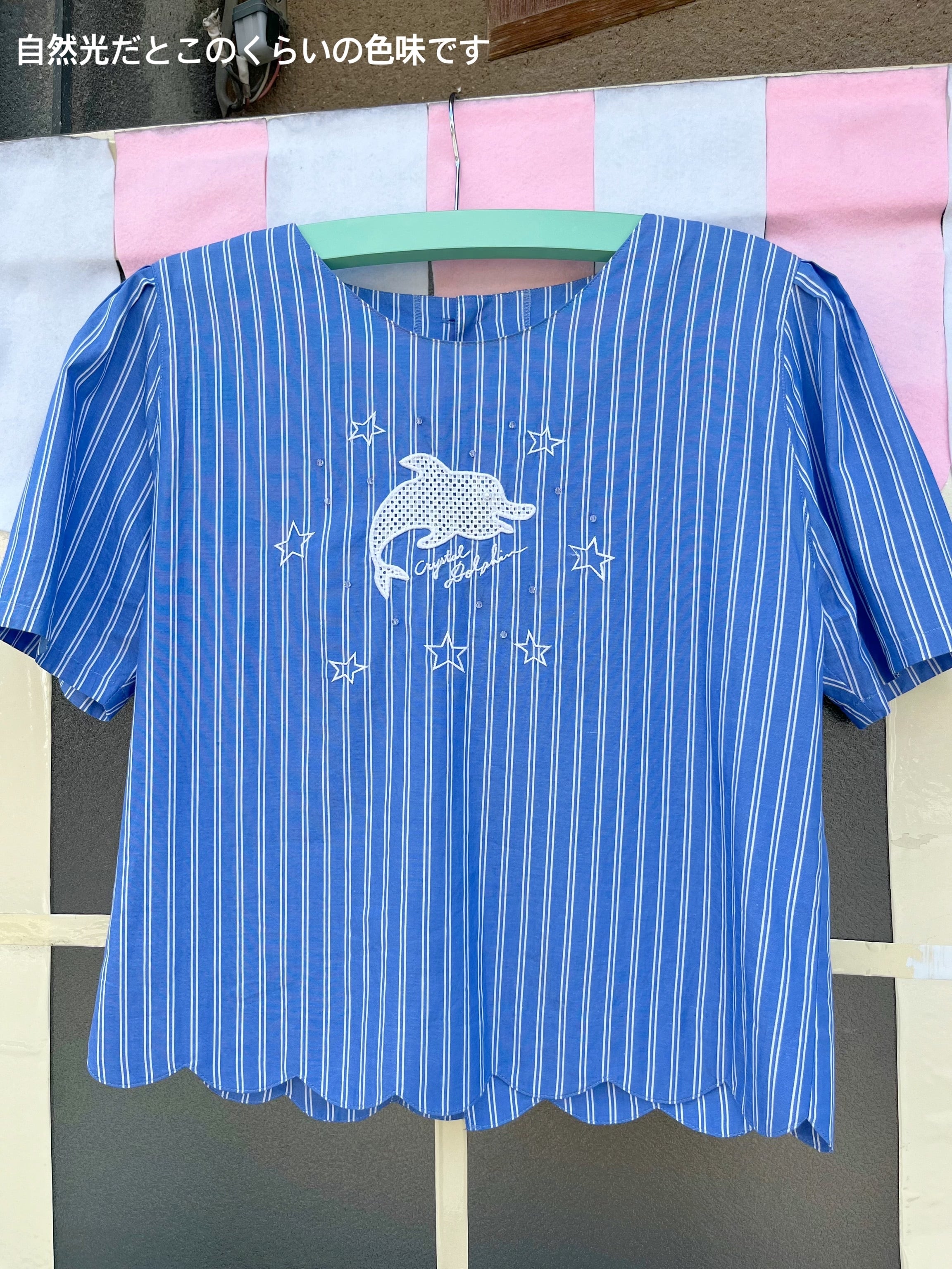dolphin blue stripe blouse