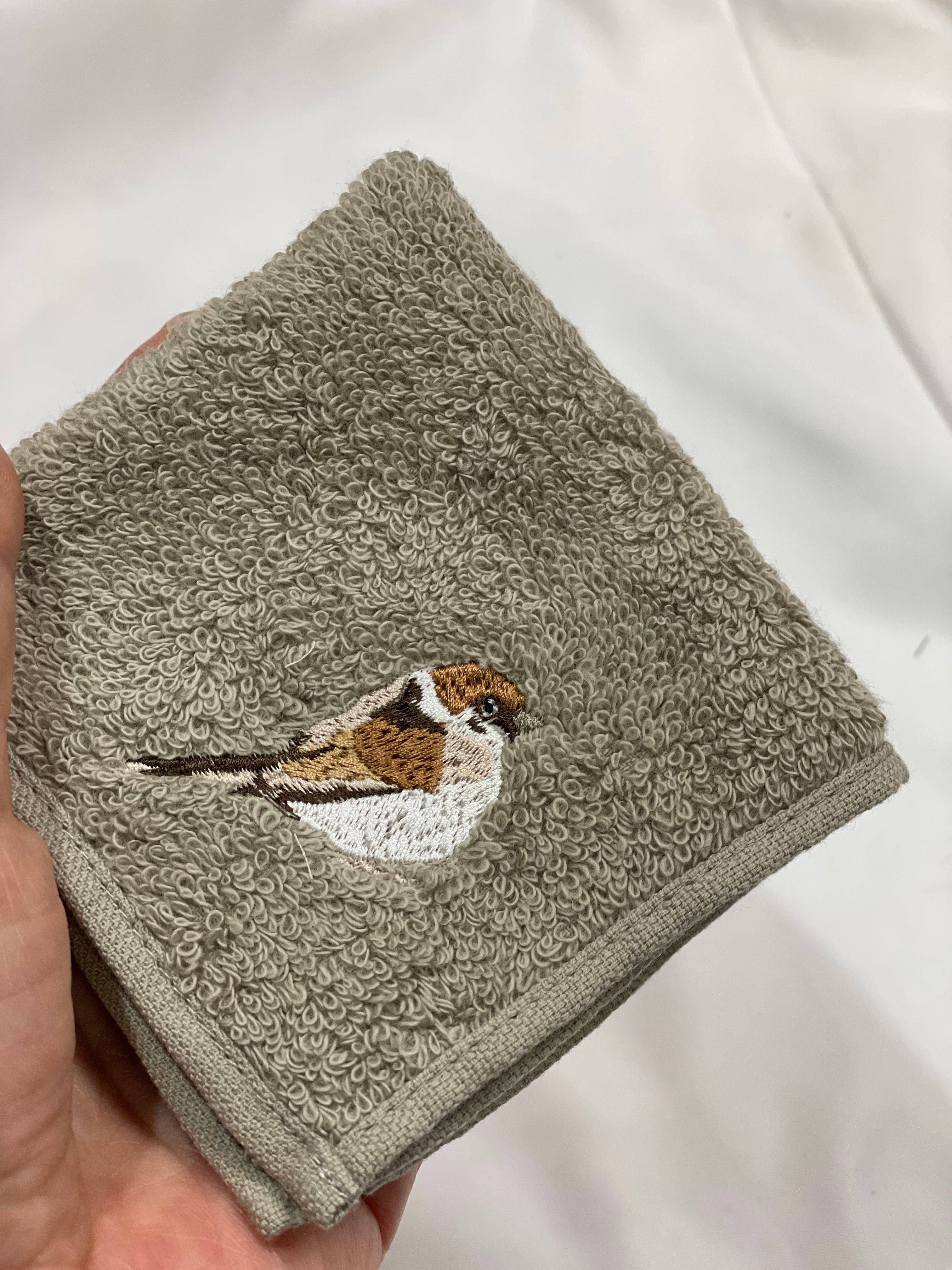 今治タオル グレージュ スズメ ミニタオル ハンカチ すずめ 雀