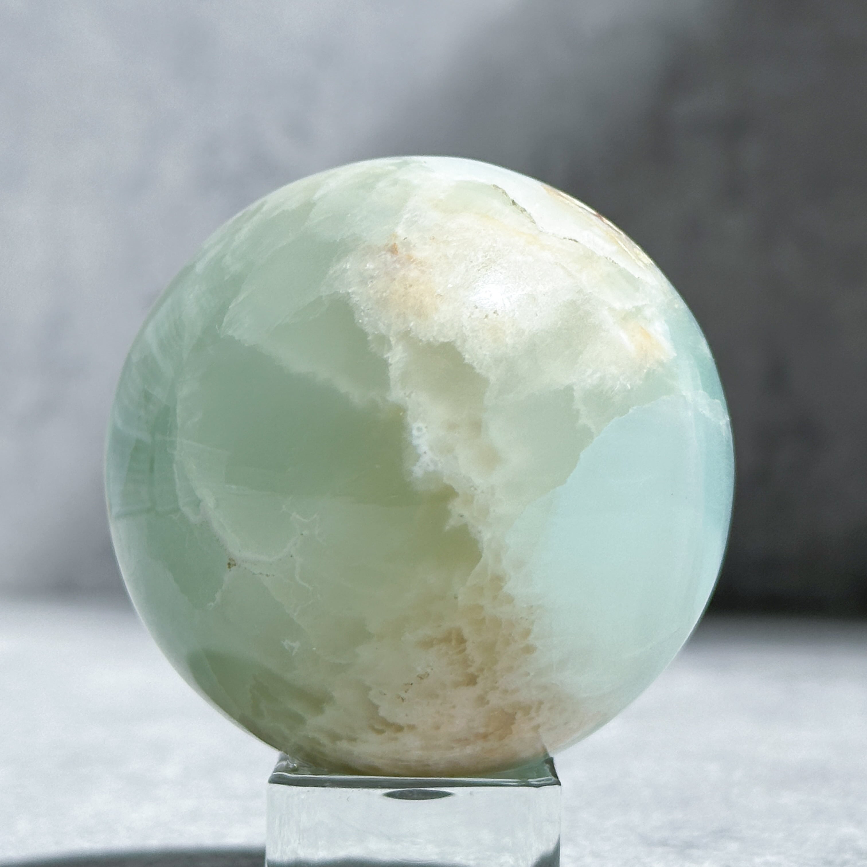 カリビアンブルーカルサイト スフィア（丸玉）05◇Caribbian Blue