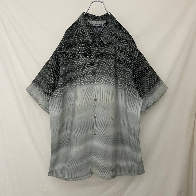 USA製　フェンス柄　半袖シャツ　半袖　シャツ　90s XXL 黒　ブラック