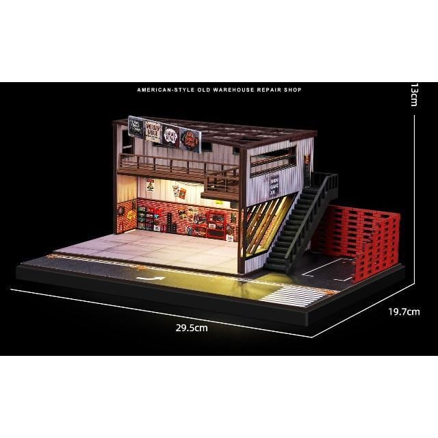 収蔵家 1/64 アメリカンスタイルの修理工場ジオラマ SCJ82064